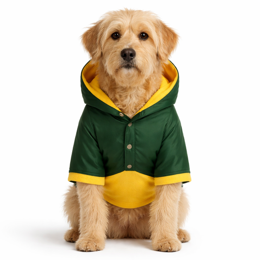 Yeşil Köpek Yağmurluk | Su Geçirmez ve Kapüşonlu | Tüm Irklar